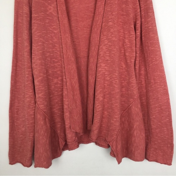 Eileen Fisher Open Waterfall Front Cardigan Sweater Linen Blend Asymmetrical - Picture 7 of 8